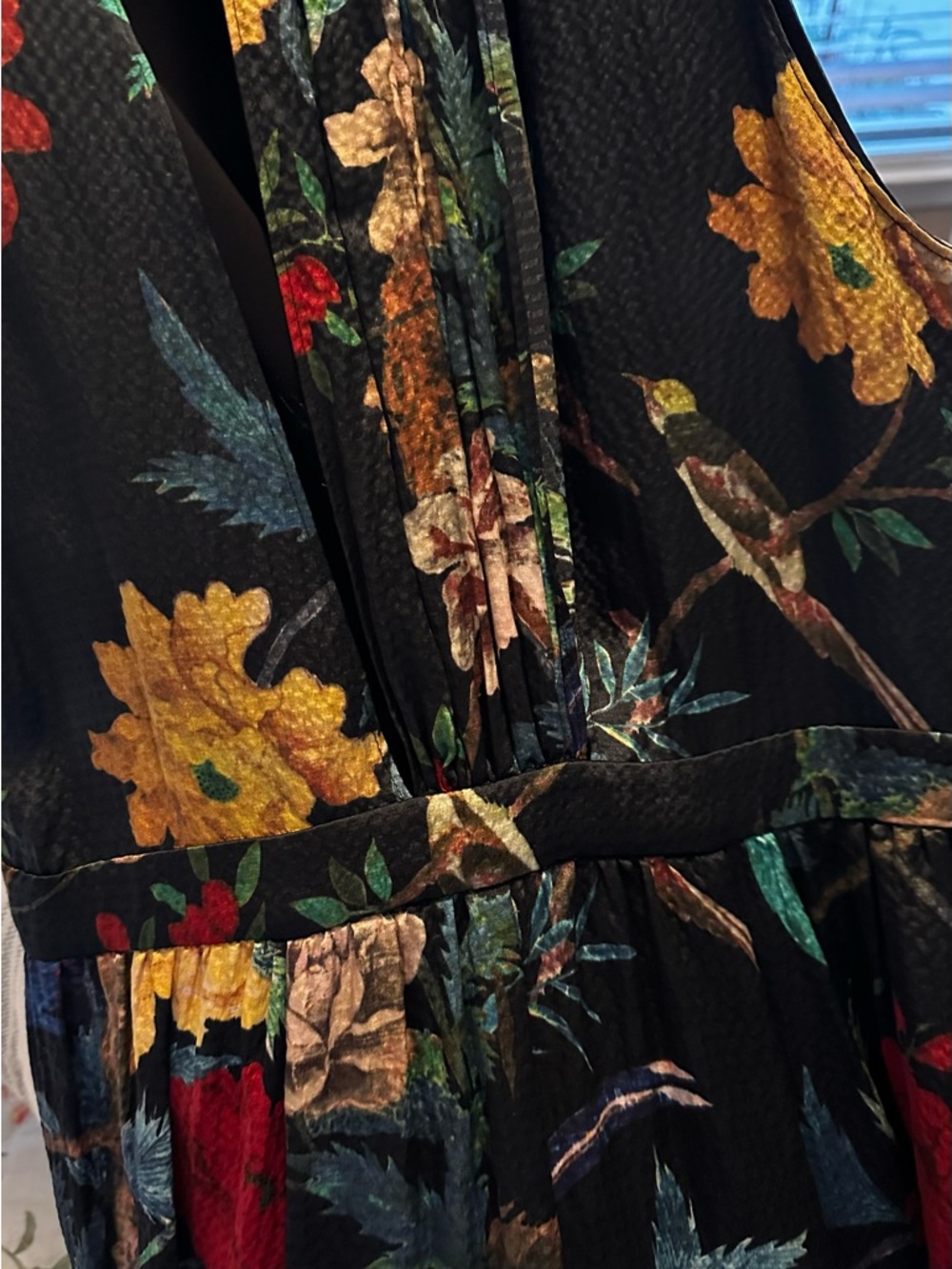 Alice + Olivia Elis Black Floral Print Silk Maxi Dress EUC Size 8 - Picture 7 of 7